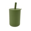 MIMIO Silikónový pohárik so slamkou – ARMY GREEN