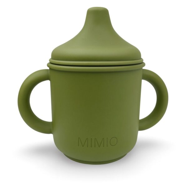 MIMIO Silikónový hrnček s náustkom – ARMY GREEN
