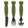 MIMIO Silikónový set príborov BEAR – ARMY GREEN