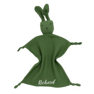 MIMIO Mušelínový mojkáčik ZAJAČIK ( s menom ) - ARMY GREEN