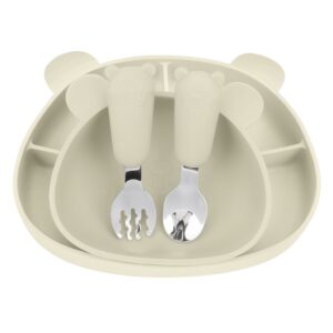 MIMIO Silikónový jedálenský set BEAR – NAVAJO