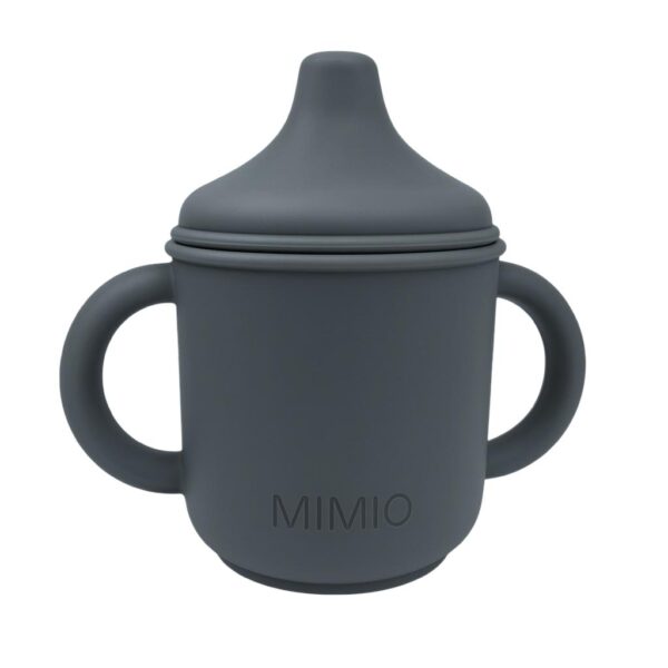 MIMIO Silikónový hrnček s náustkom – DIM GREY