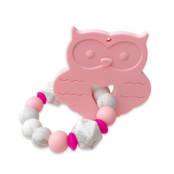 MIMIO Okrúhle hryzátko do ručičky – OWL PINK