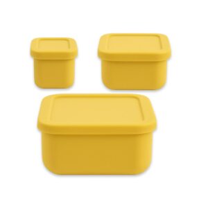 MIMIO Silikónové desiatové boxy 3 ks – MUSTARD