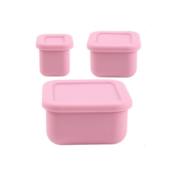 MIMIO Silikonové svačinové boxy 3 ks - BLUSH