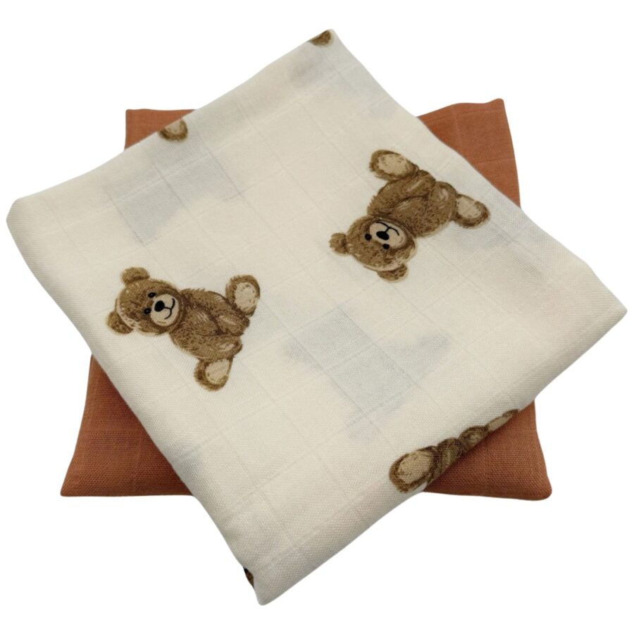 MIMIO Set látkových bambusových plenek 2ks - BEAR