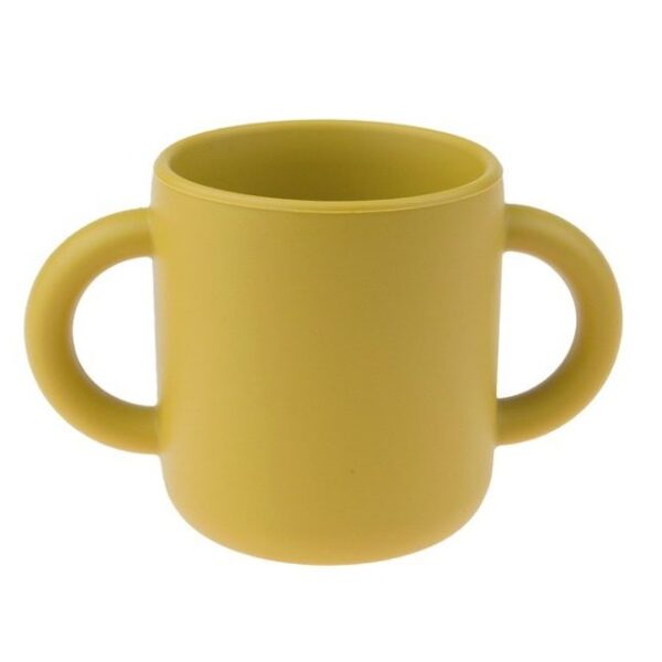 MIMIO Silikónový učovací hrnček - MUSTARD