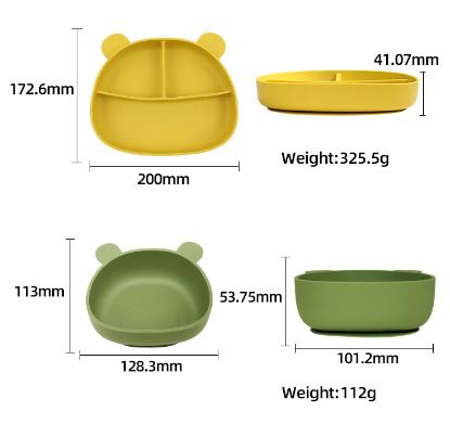 MIMIO Silikonový jídelní set BEAR