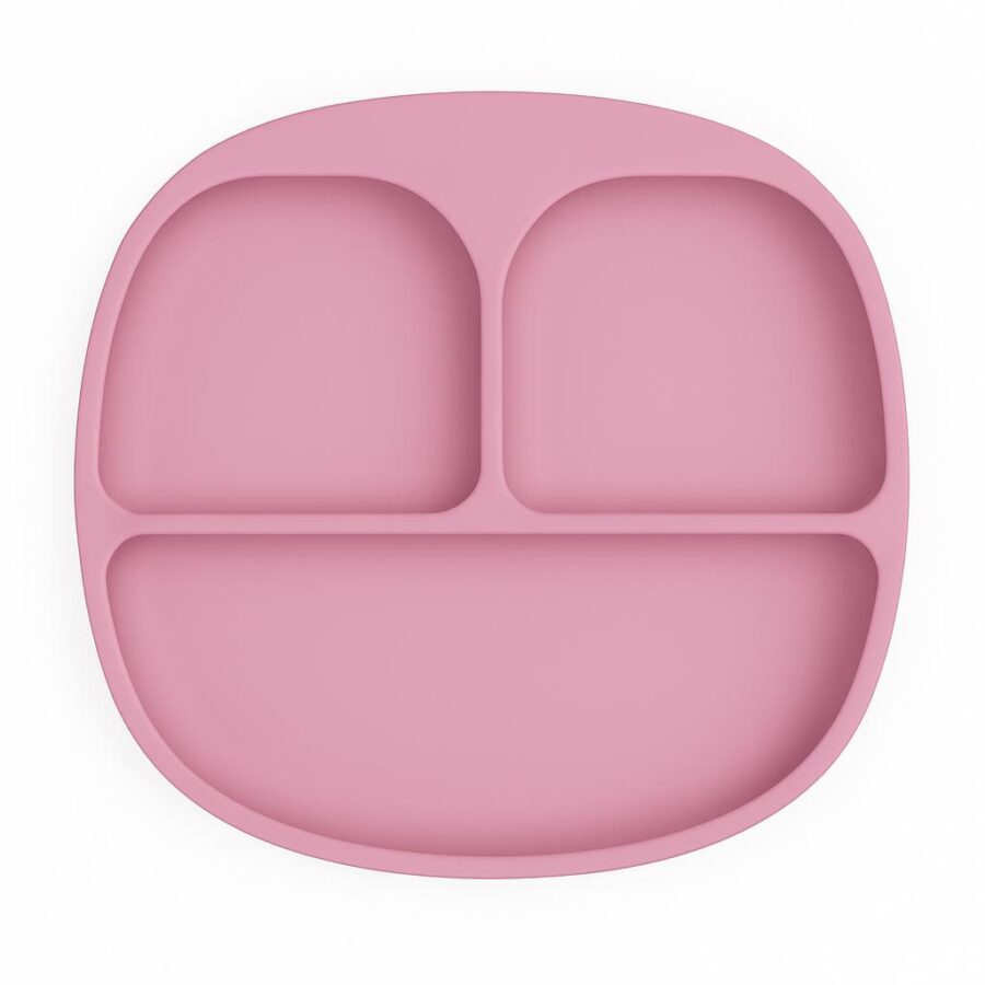 MIMIO Silikónový delený tanier s prísavkou – BLUSH