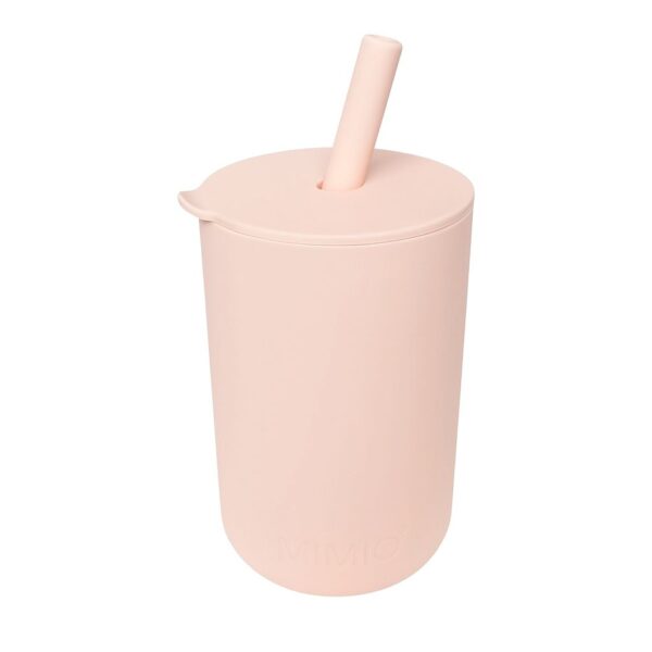 MIMIO Silikónový kelímok so slamkou – SOFT PINK