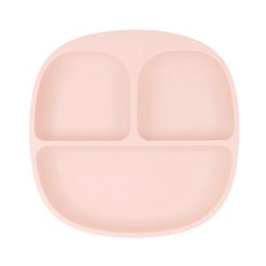 MIMIO Silikónový delený tanier s protišmykovou prísavkou – SOFT PINK
