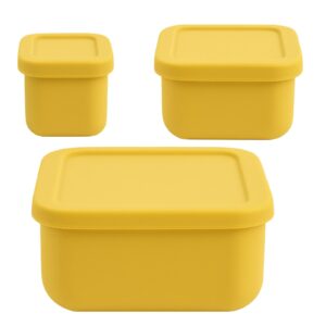 MIMIO Silikónové desiatové boxy 3 ks – MUSTARD