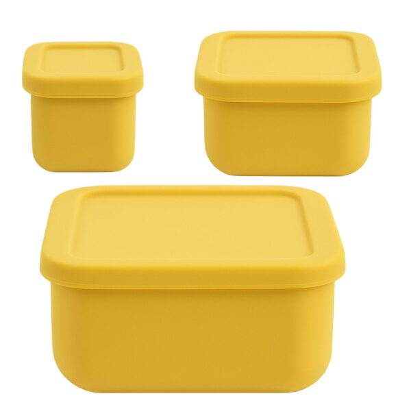 MIMIO Silikónové desiatové boxy 3 ks – MUSTARD