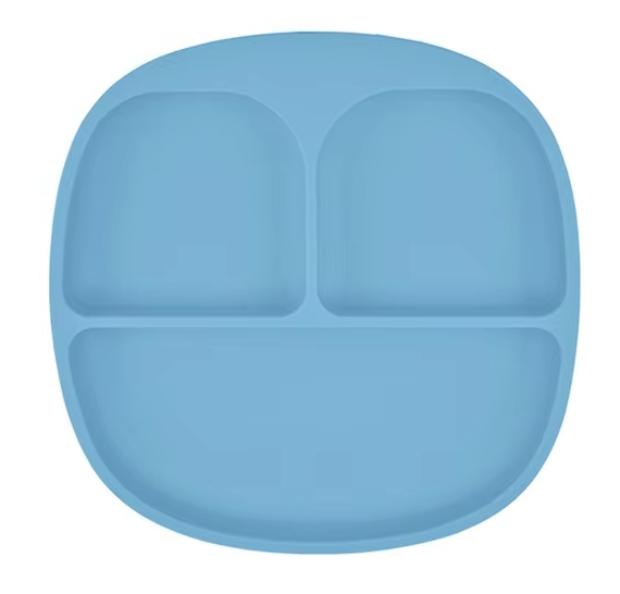 MIMIO Silikónový delený tanier s prísavkou – BABY BLUE