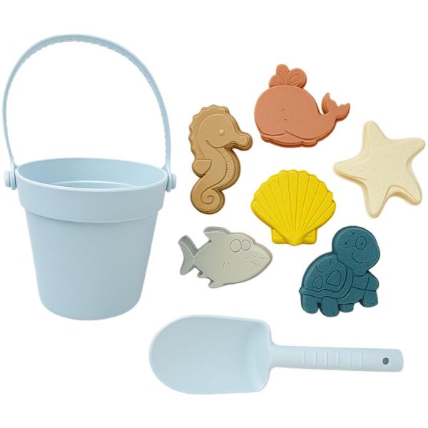 MIMIO Silikónové skladacie vedierko s lopatkou – PASTEL BLUE
