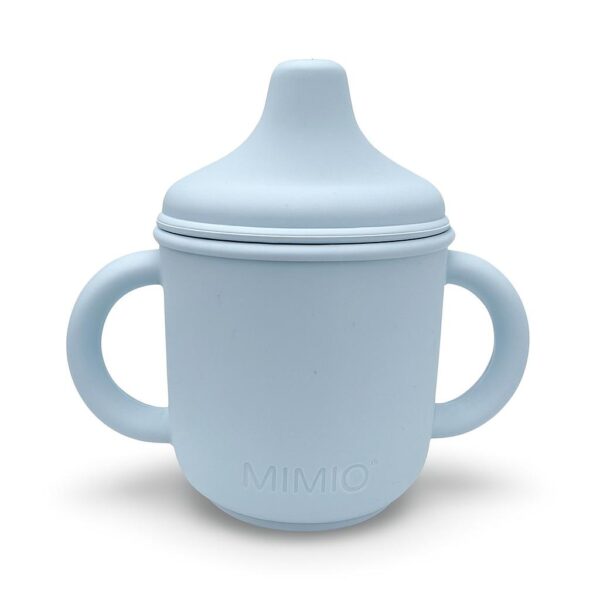 MIMIO Silikónový hrnček s náustkom – PASTEL BLUE