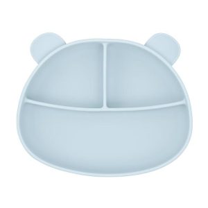 MIMIO Silikónový tanier BEAR – PASTEL BLUE
