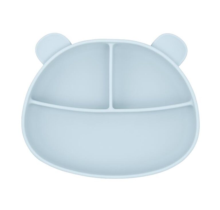 MIMIO Silikónový tanier BEAR – PASTEL BLUE