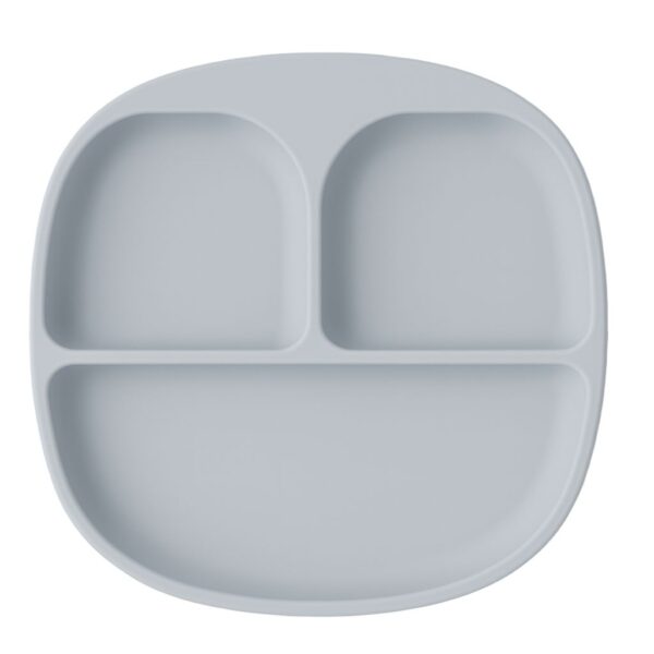 MIMIO Silikónový delený tanier s protišmykom – LIGHT GREY