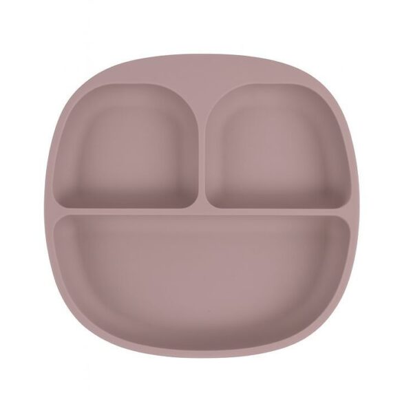 MIMIO Silikónový delený tanier s prísavkou – PALE MAUVE