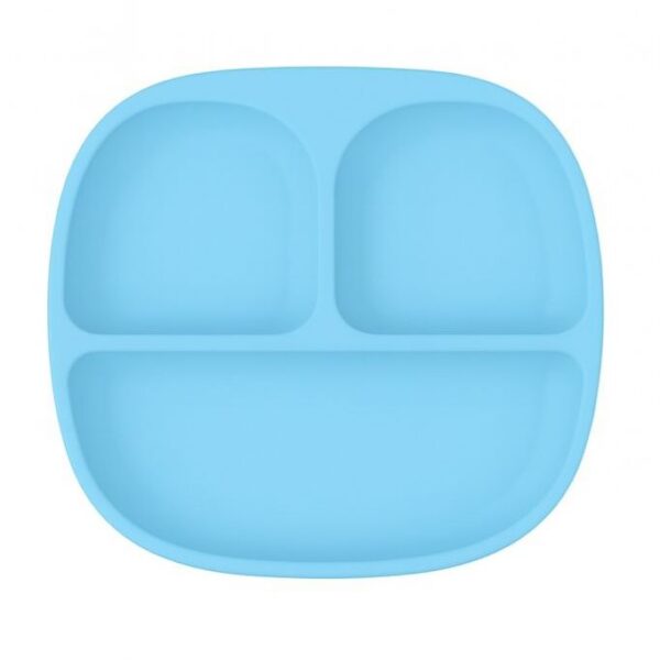 MIMIO Silikónový delený tanier s prísavkou – BABY BLUE