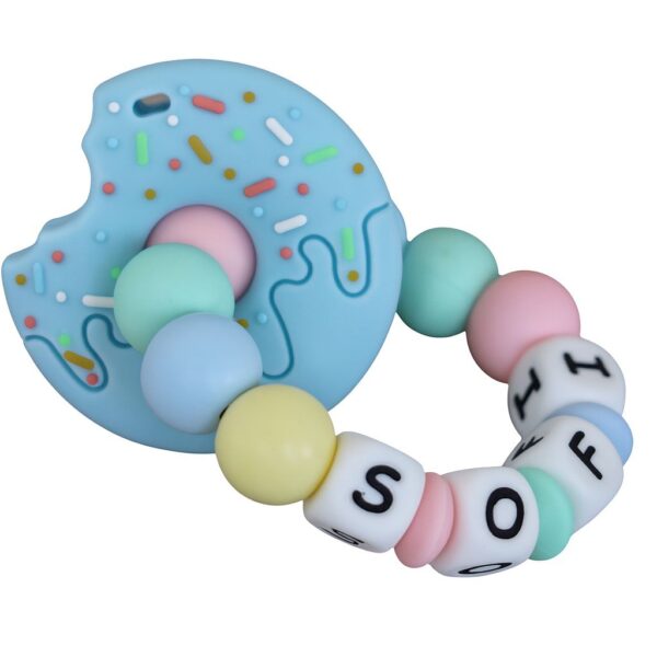 MIMIO Okrúhle hryzátko do ručičky – Modrý donut s menom