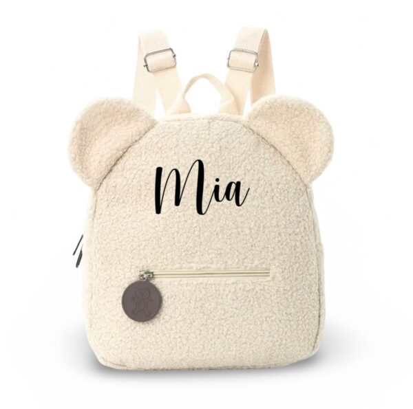 MIMIO Detský batôžtek (s menom) Teddy – OFF WHITE